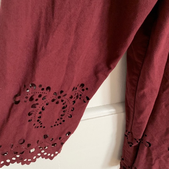 Women’s Burgundy Suede Cardigan - Picture 4 of 9